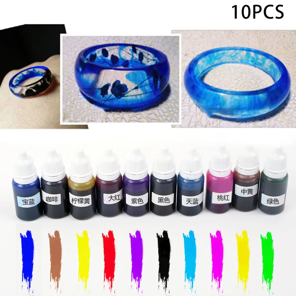 10ml Translucent Pigments For Clear Casting Resin Epoxy&Polyester Colour Dye New