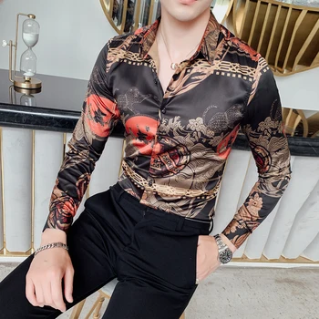 2020Autumn New Gentleman Fashion Business High End Slim Fit Leisure Handsome British Style Leopard Print Men's Long Sleeve Shirt 
2020Autumn New Gentleman Fashion Business High End Slim Fit Leisure Handsome British Style Leopard Print Men's Long Sleeve Shirt