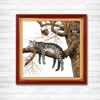 A lazy cat sleeping animal 11CT counted print on canvas DMC 14CT chinese Cross Stitch kits needlework embroidery Sets Home Decor
A lazy cat sleeping animal 11CT counted print on canvas DMC 14CT chinese Cross Stitch kits needlework embroidery Sets Home Decor