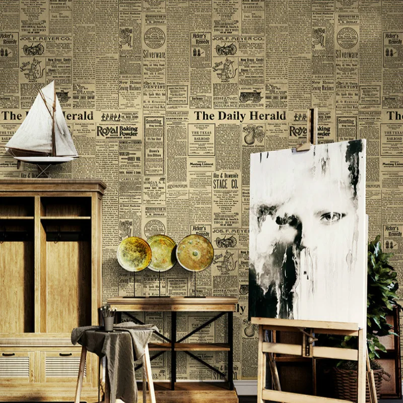 WELLYU American retro old English alphabet newspaper wallpaper clothing store bar cafe Decor pvc Wall Paper Personality
WELLYU American retro old English alphabet newspaper wallpaper clothing store bar cafe Decor pvc Wall Paper Personality