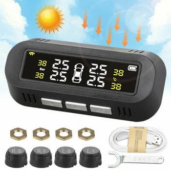 USB Or Solar Charging Car TPMS Tire Pressure Monitoring System HD Digital LCD Display Auto Alarm Tool Wireless 4 External Sensor
USB Or Solar Charging Car TPMS Tire Pressure Monitoring System HD Digital LCD Display Auto Alarm Tool Wireless 4 External Sensor