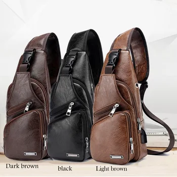 Dihope Men's Chest Bag Men Retro Leather Chest USB Backbag With Headphone Hole Travel Organizer Male Bag
Dihope Men's Chest Bag Men Retro Leather Chest USB Backbag With Headphone Hole Travel Organizer Male Bag