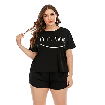 Letters Printed Short Sleeve Plus Size 3XL 4XL 2 Piece Sets Women Long Tops and Short Pants Loose Black Sets Ladies
Letters Printed Short Sleeve Plus Size 3XL 4XL 2 Piece Sets Women Long Tops and Short Pants Loose Black Sets Ladies