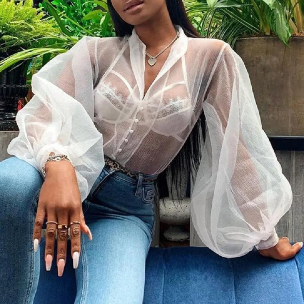 Sexy Ladies Plus Size Long Sleeve Mesh See Through Blouse Shirt Women 2020 Summer White Tops Plus Size Females Sheer Blouses
Sexy Ladies Plus Size Long Sleeve Mesh See Through Blouse Shirt Women 2020 Summer White Tops Plus Size Females Sheer Blouses
