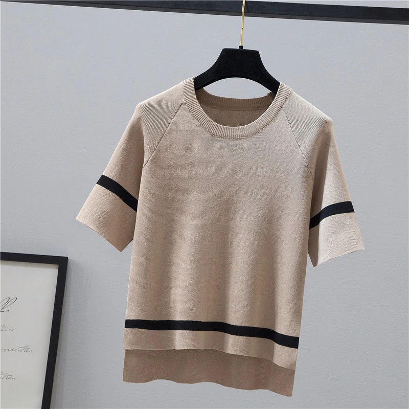 LJSXLS 2022 Women T Shirt Knitted O-Neck Tshirt Loose Short Sleeve Tees Korean Woman Clothing Tee Shirt Femme Summer Top Mujer
LJSXLS 2022 Women T Shirt Knitted O-Neck Tshirt Loose Short Sleeve Tees Korean Woman Clothing Tee Shirt Femme Summer Top Mujer