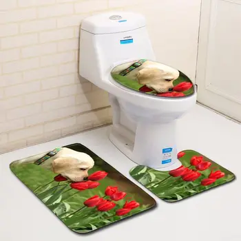 Dog Printed Bathroom Carpet Set 3pcs Toilet Mat Non-slip Bath Mats Washable Toilet Rug Set Lid Cover
Dog Printed Bathroom Carpet Set 3pcs Toilet Mat Non-slip Bath Mats Washable Toilet Rug Set Lid Cover