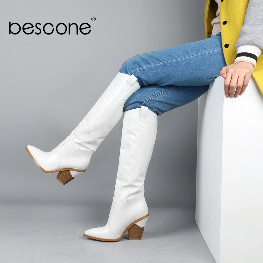 BESCONE Pointed Toe Women knee-High Boots Basic Mixed Colors Square Heel Shoes Handmade White Zipper Outside Ladies Boots BY329
BESCONE Pointed Toe Women knee-High Boots Basic Mixed Colors Square Heel Shoes Handmade White Zipper Outside Ladies Boots BY329
