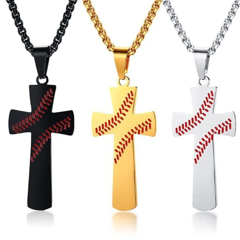 Фото Ожерелье с подвеской в виде Бейсбольного Креста я могу сделать все сила