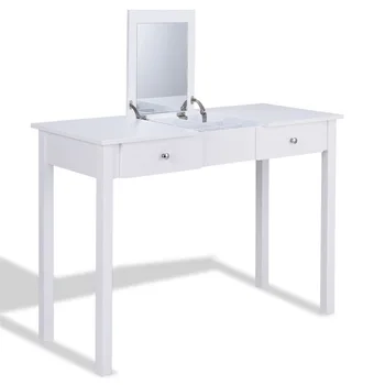 High Quality Sturdy Wood Vanity Dressing Table 1 Flip-up Mirror and 2 Drawers Classic White Appearance Bedroom Furniture HW56631
High Quality Sturdy Wood Vanity Dressing Table 1 Flip-up Mirror and 2 Drawers Classic White Appearance Bedroom Furniture HW56631
