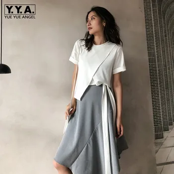 Summer New Fashion Women Short T-shirt Bowknot Lace Up Designer Casual Tees Tops O Neck Pullover Korean Kpop Irregular T-shirts
Summer New Fashion Women Short T-shirt Bowknot Lace Up Designer Casual Tees Tops O Neck Pullover Korean Kpop Irregular T-shirts