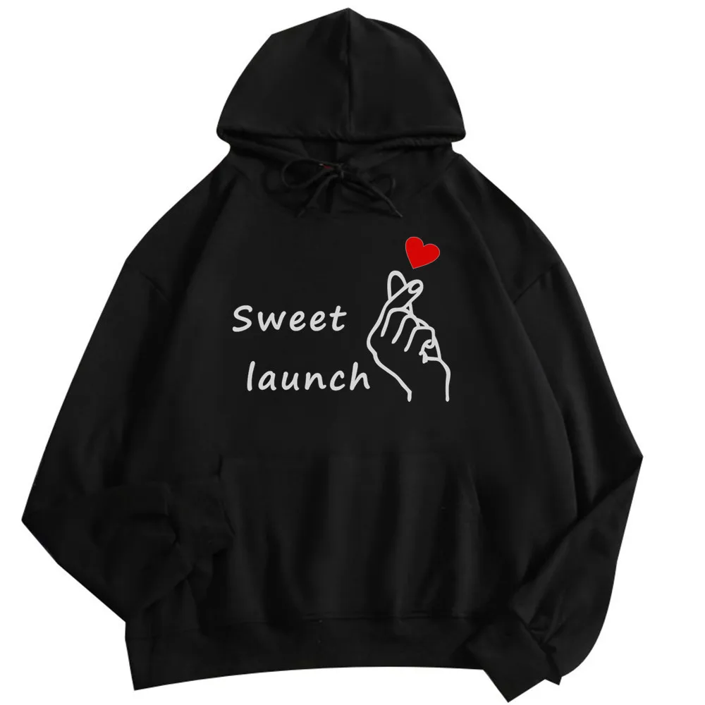 Sweet launch Ladies Hoodie Casual Finger Heart Shape Love Pattern Hoodie Sweatshirt Fashion Drawstring Long SleeveWomen Pullover
Sweet launch Ladies Hoodie Casual Finger Heart Shape Love Pattern Hoodie Sweatshirt Fashion Drawstring Long SleeveWomen Pullover