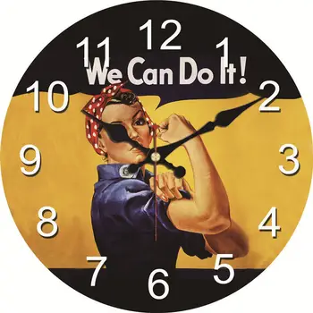 WONZOM We Can Do It Woman Vintage Pattern Wooden Cardboard Wall Clock, European Retro Clock for Chic Home Office Cafe Decor
WONZOM We Can Do It Woman Vintage Pattern Wooden Cardboard Wall Clock, European Retro Clock for Chic Home Office Cafe Decor