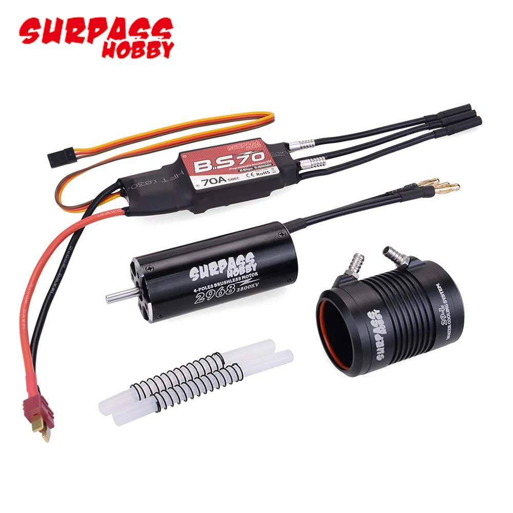 Hot Surpass Waterproof 2968 2800KV Motor w/ Water Cooling Jacket & 70A Brushless ESC Programming Card For RC Boat RC Accessories
Hot Surpass Waterproof 2968 2800KV Motor w/ Water Cooling Jacket & 70A Brushless ESC Programming Card For RC Boat RC Accessories