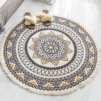 Round Carpet Rugs Retro Decorative Floor Mat for Living Room Bedroom Cotton Linen Prayer Blanket Geometric Hand Woven Tassels
Round Carpet Rugs Retro Decorative Floor Mat for Living Room Bedroom Cotton Linen Prayer Blanket Geometric Hand Woven Tassels