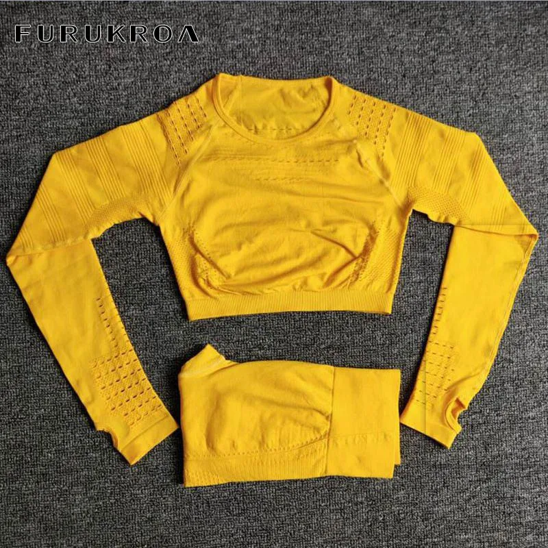 2020 Fitness Yoga Suit Mesh Workout Clothes For Women Sportwear Gym Clothing Yellow Seamless Sport Set Legging Shirt Pants X269B 
2020 Fitness Yoga Suit Mesh Workout Clothes For Women Sportwear Gym Clothing Yellow Seamless Sport Set Legging Shirt Pants X269B