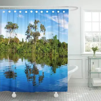 River Beautiful Reflection of The Amazon Rainforest in Brazil Shower Curtain Waterproof 72 x 72 Inches Set with Hooks
River Beautiful Reflection of The Amazon Rainforest in Brazil Shower Curtain Waterproof 72 x 72 Inches Set with Hooks