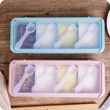 Elegant Color Four Grid Seasoning Box Plastic Seasoning Pot Set Kitchen Chicken Essence Salt Shaker Seasoning Containers Seasone
Elegant Color Four Grid Seasoning Box Plastic Seasoning Pot Set Kitchen Chicken Essence Salt Shaker Seasoning Containers Seasone