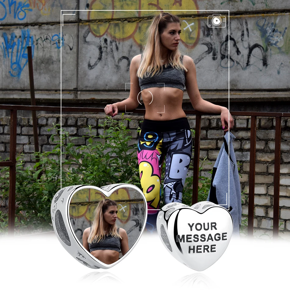 ELESHE Genuine 925 Sterling Silver Personalize Custom Photo Charms Romantic Heart Beads Fit Women Bracelet & Necklaces Jewelry
ELESHE Genuine 925 Sterling Silver Personalize Custom Photo Charms Romantic Heart Beads Fit Women Bracelet & Necklaces Jewelry