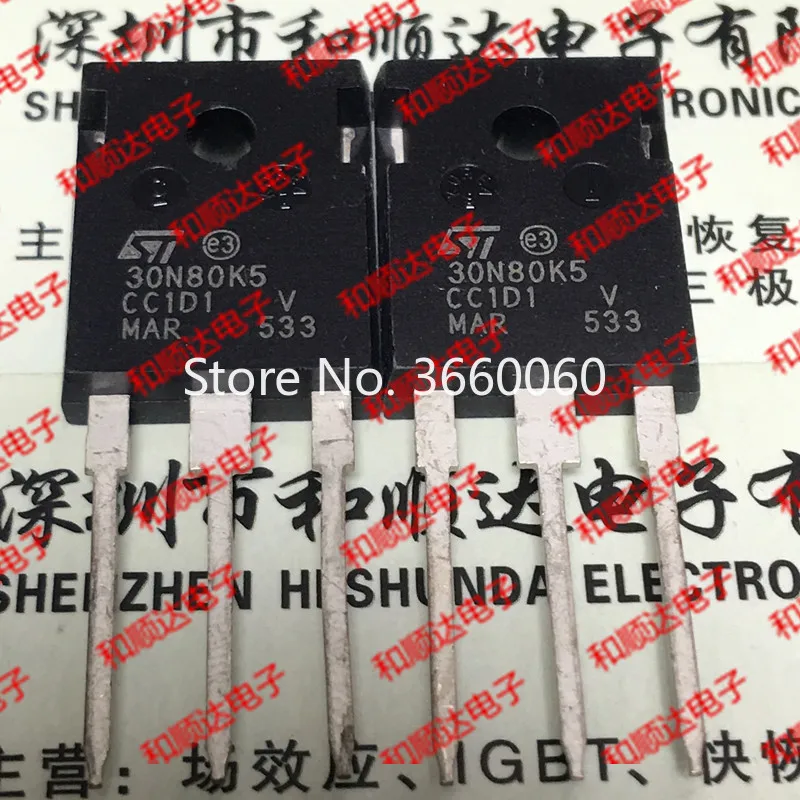 5pcs/lot STW30N80K5 30N80K5 TO-247 800V 24A
5pcs/lot STW30N80K5 30N80K5 TO-247 800V 24A