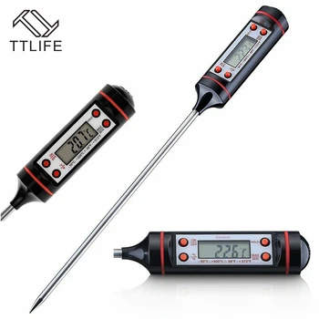 TTLIFE Digital Food Thermometer Cooking BBQ Meat Probe Temperature Meter Meat Water Milk Meat Thermometer Kitchen Tools
