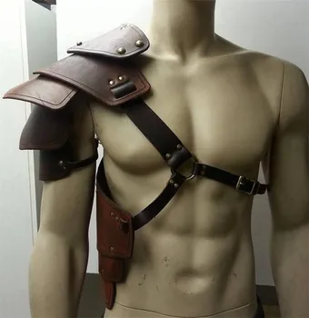 Fetish Men Leather Harness Belts Adjustable Gothic Men Medieval Armors Cosplay Accessory Vintage Gothic Warrior Knight Shoulder
Fetish Men Leather Harness Belts Adjustable Gothic Men Medieval Armors Cosplay Accessory Vintage Gothic Warrior Knight Shoulder