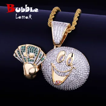 Happy Face With Money Dollar Gold Color Pendant Necklace With Rope Chain Bling Cubic Zircon Men's Hip hop Rock Jewelry
Happy Face With Money Dollar Gold Color Pendant Necklace With Rope Chain Bling Cubic Zircon Men's Hip hop Rock Jewelry