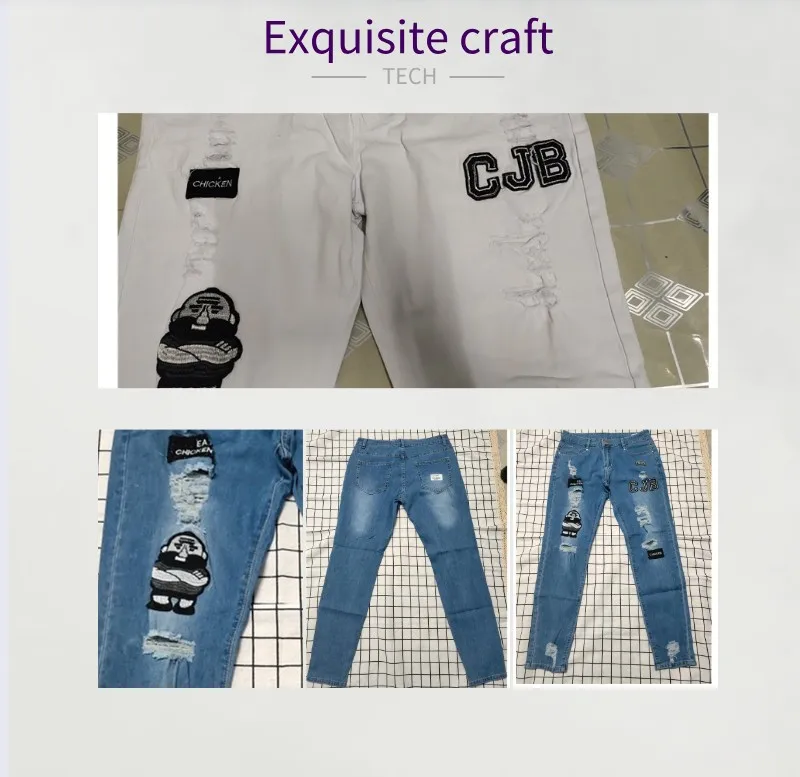 Motorcycle Men jeans Hole Embroidered Pencil Slim Men Trousers Casual Thin Denim Pants Classic Cowboys Young Man Stretch pants Motorcycle Men jeans Hole Embroidered Pencil Slim Men Trousers Casual Thin Denim Pants Classic Cowboys Young Man Stretch pants