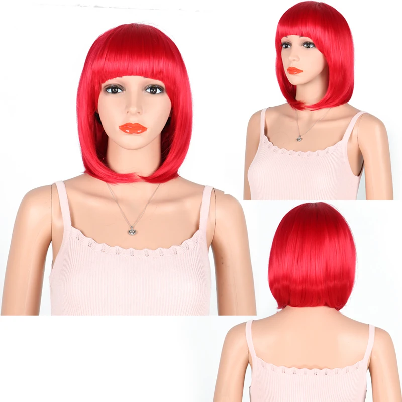 Short Bob Wig with Bangs for Women 12'' Shoulder Length Heat Resistant Soft Synthetic bob Wigs
Short Bob Wig with Bangs for Women 12'' Shoulder Length Heat Resistant Soft Synthetic bob Wigs
