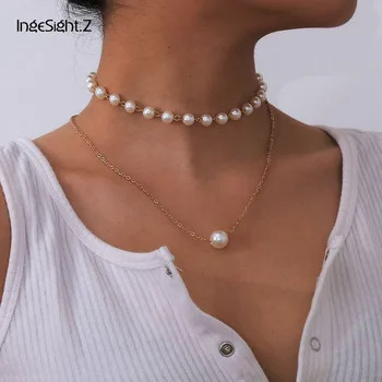IngeSight.Z 2Pcs/Set Multi Layered Bohemia Imitation Pearl Choker Necklace Collar Statement Gold Color Pendant Necklaces Jewelry 
IngeSight.Z 2Pcs/Set Multi Layered Bohemia Imitation Pearl Choker Necklace Collar Statement Gold Color Pendant Necklaces Jewelry