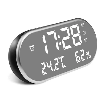 LED Digital Alarm Clock with Temperature,Reveil Watch USB Electronic Table Clocks,Oval Mirror Desk Clock
LED Digital Alarm Clock with Temperature,Reveil Watch USB Electronic Table Clocks,Oval Mirror Desk Clock