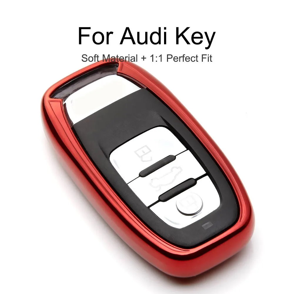 NEW Key Case For Audi A4 A4L B7 B8 A6 A5 A7 A8 Q5 S4 S5 S6 Q7 S7 S8 A6L A8L 2016 Keychain Cover 6 Color TPU fob Shell Holder | Автомобили