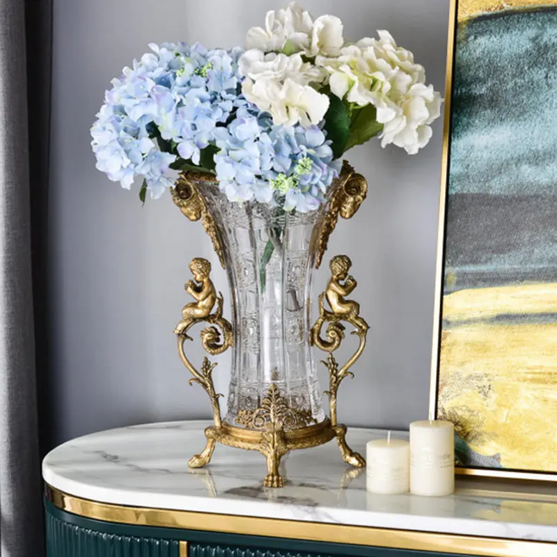 Luxury Crystal Glass Vase With Golden Two Angel Boys Figurines Brass Art Crafts Decor Ornaments For Home Room Hotel Dining Table
Luxury Crystal Glass Vase With Golden Two Angel Boys Figurines Brass Art Crafts Decor Ornaments For Home Room Hotel Dining Table