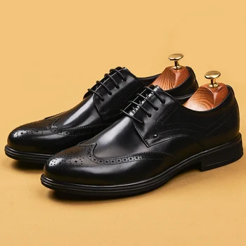 High Quality Genuine Leather Retro Wingtip Brogues Shoes Round Toe Laces Height Increase 4cm Men's Flat Platform Oxfords AS295
High Quality Genuine Leather Retro Wingtip Brogues Shoes Round Toe Laces Height Increase 4cm Men's Flat Platform Oxfords AS295