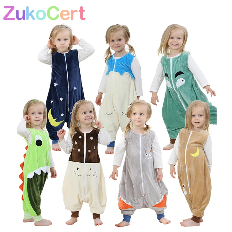 ZukoCert фланелевые кигуруми Детские пижамные комплекты зимние детские пижамы без