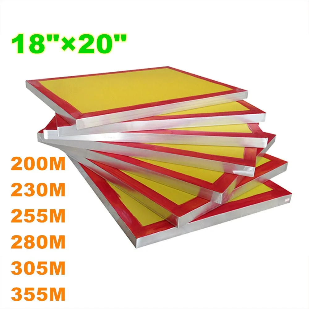 

6 Pcs - 18" x 20" Aluminum Screen Printing Screens with 305 355 280 255 230 200 Yellow Mesh Count