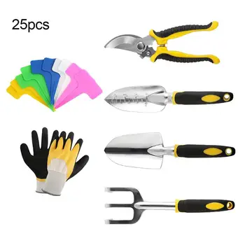 

25Pcs/Set Garden Tools And Bonsai Shovel Tools Set Rake Shovel Cutter Gloves Labels Gardening Tool Kits