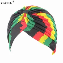 Ygyeeg 2020 nova moda feminina de alta qualidade dot rasta turbante estilo indiano cabeça boné chapéu capa de cabelo vários design impressão(China)