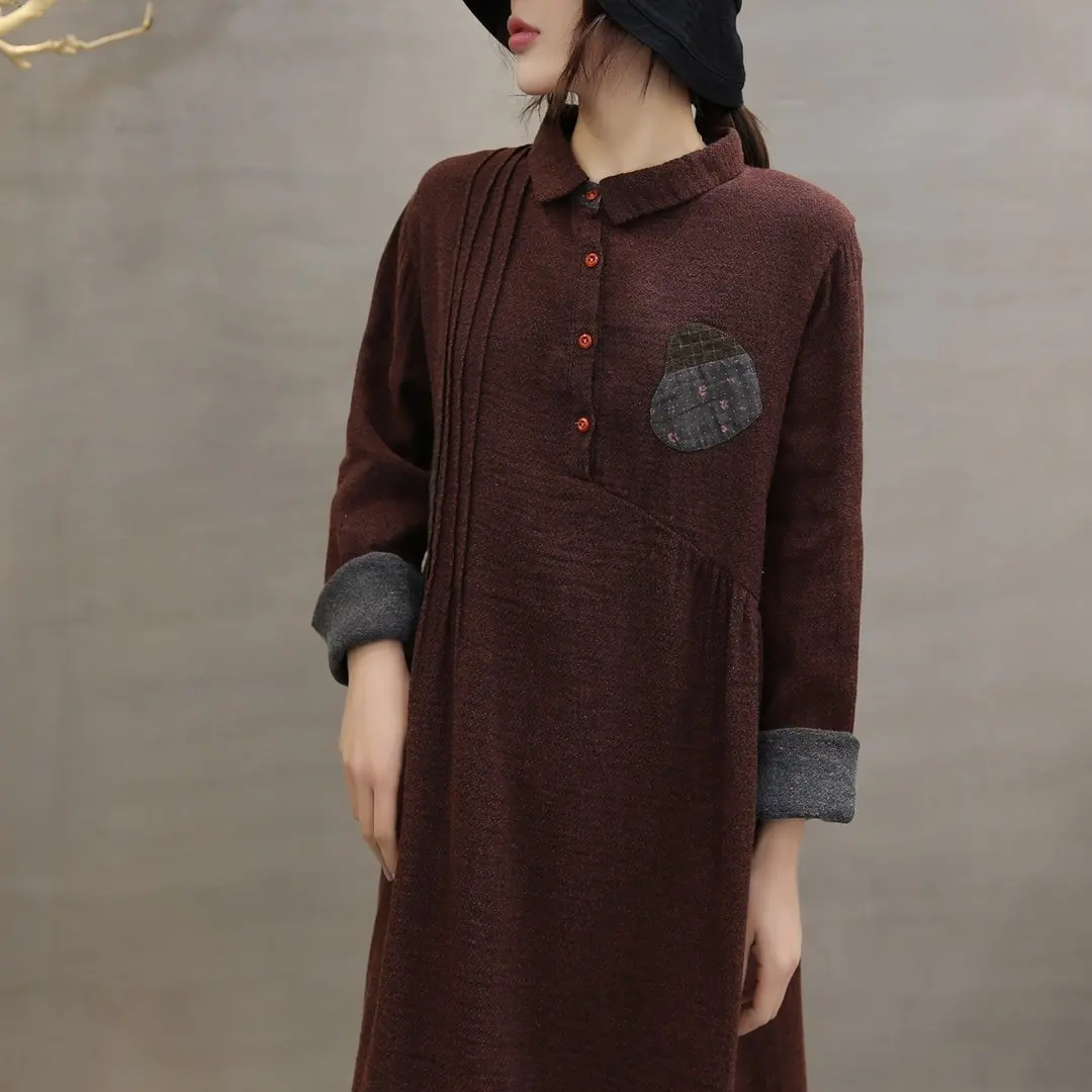 Artistic MORI Series 2020 Spring New Style Retro Solid Color Joint Loose-Fit Versatile Long-sleeved Dress WOMEN'S Dress
Artistic MORI Series 2020 Spring New Style Retro Solid Color Joint Loose-Fit Versatile Long-sleeved Dress WOMEN'S Dress