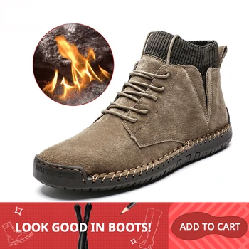 YEINSHAARS Men Snow Boots Winter Plush Warm Men Motorcycle Boots Lace-Up Non-slip Male Ankle Boots Waterproof Autumn Work Shoes
YEINSHAARS Men Snow Boots Winter Plush Warm Men Motorcycle Boots Lace-Up Non-slip Male Ankle Boots Waterproof Autumn Work Shoes