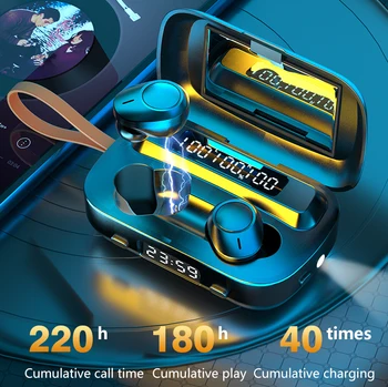 TWS Earbuds 2000mAh Wireless Headphones Bluetooth Earphones Headphone with Microphone LED Flashlight Makeup Mirror Sport Headset
TWS Earbuds 2000mAh Wireless Headphones Bluetooth Earphones Headphone with Microphone LED Flashlight Makeup Mirror Sport Headset