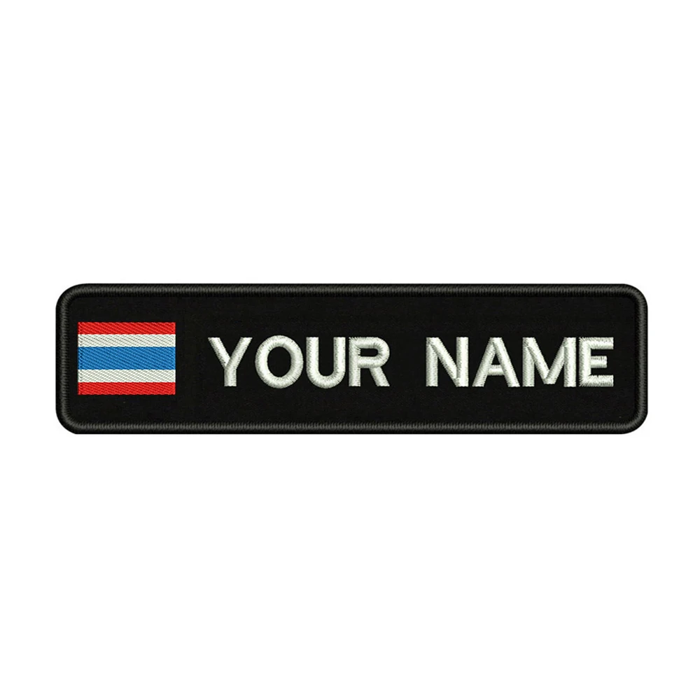 Embroidery Custom Thailand National Flag Text Patch 10cm*2.5cm badge Iron On Or Velcro Backing For Clothes Pants Backpack Hat
Embroidery Custom Thailand National Flag Text Patch 10cm*2.5cm badge Iron On Or Velcro Backing For Clothes Pants Backpack Hat