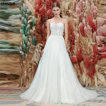 Thinyfull Sweetheart Lace Tulle Country Wedding Dresses Appliques Simple Boho Bridal Gowns A-Line Bride Dress Robe Mariage Femme
Thinyfull Sweetheart Lace Tulle Country Wedding Dresses Appliques Simple Boho Bridal Gowns A-Line Bride Dress Robe Mariage Femme