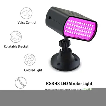 RGB Stage Lights AC110-240V 48 LED Strobe Light Sound Activated Stage Lamp for Disco DJ Party Holiday Christmas Music Club
RGB Stage Lights AC110-240V 48 LED Strobe Light Sound Activated Stage Lamp for Disco DJ Party Holiday Christmas Music Club