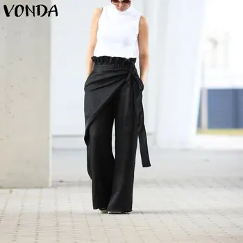 VONDA Plus Size Women's Trousers Summer Solid Color Wide Leg Long Pants Casual Elastic Waist Pants Fashion Summer Pantalon 5XL
VONDA Plus Size Women's Trousers Summer Solid Color Wide Leg Long Pants Casual Elastic Waist Pants Fashion Summer Pantalon 5XL