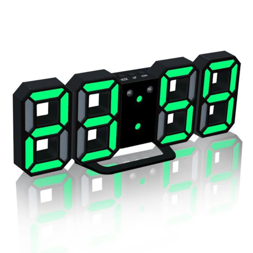 24/12 Hour Display Watch Alarm LED Digital Clock Wall Hanging 3D Table Clock Calendar Temperature Display Brightness Adjustable
24/12 Hour Display Watch Alarm LED Digital Clock Wall Hanging 3D Table Clock Calendar Temperature Display Brightness Adjustable