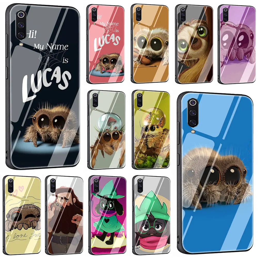 Фото Lucas The Spider Tempered Glass Phone Cover Case for Xiaomi 8 9 A1 5X A2 6X Redmi 4X 6A Note 5 6 7 Pro Pocophone F1 | Мобильные