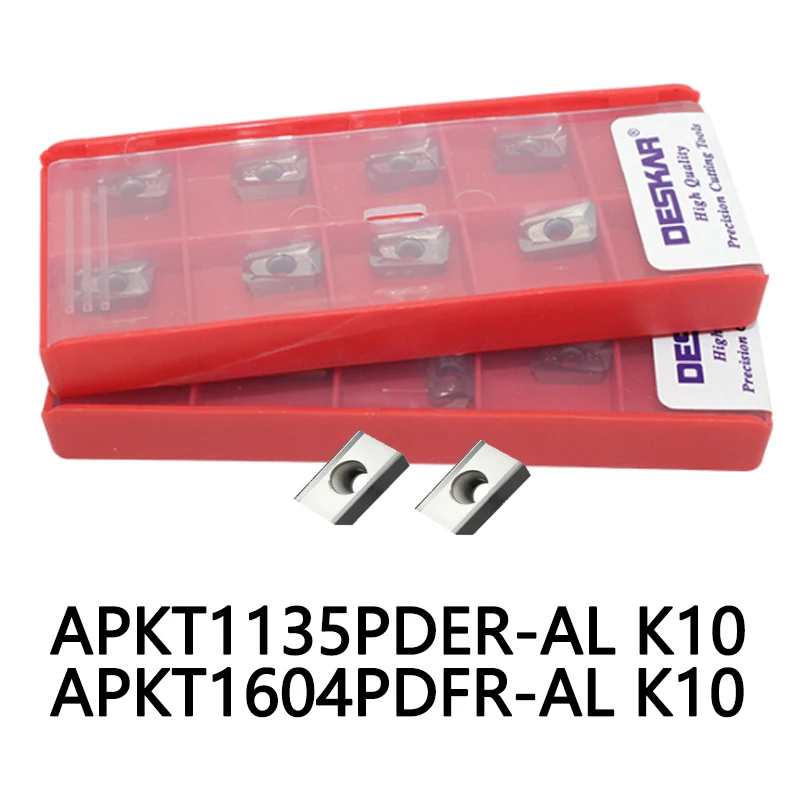 10PCS DESKAR APKT1135PDER-AL APKT1604PDFR-AL K10 Turning Tools Lathe Cutter Milling Carbide Inserts for Aluminum
10PCS DESKAR APKT1135PDER-AL APKT1604PDFR-AL K10 Turning Tools Lathe Cutter Milling Carbide Inserts for Aluminum