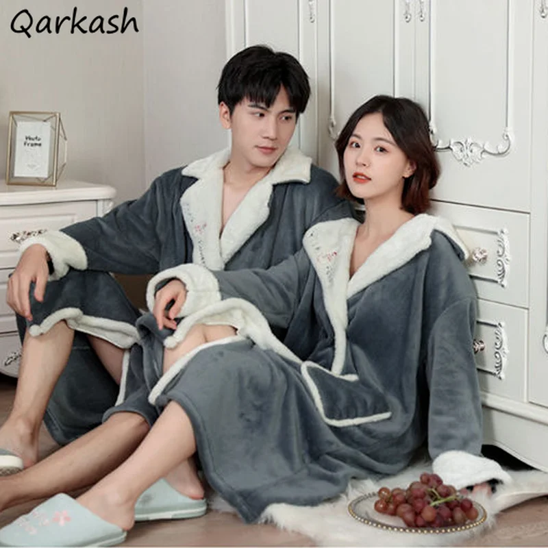 Robes Women Couple Ankle-length Winter Thicker Warm Homewear Lounge Aesthetic Pockets Flannel Long Sleeve Quality Boyfriend
Robes Women Couple Ankle-length Winter Thicker Warm Homewear Lounge Aesthetic Pockets Flannel Long Sleeve Quality Boyfriend