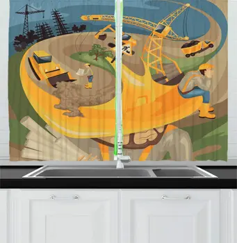 Engineer Kitchen Curtains Cartoon of Men Working Sitting in Painting up in The Sky Details for Kitchen Cafe Decor
Engineer Kitchen Curtains Cartoon of Men Working Sitting in Painting up in The Sky Details for Kitchen Cafe Decor