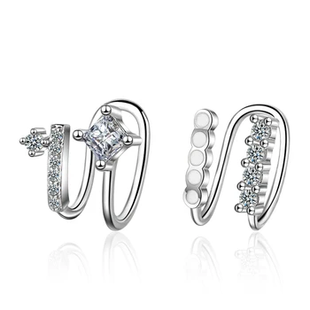 Korea Square Crystal 925 Sterling Silver Geometric Asymmetry Clip on Earrings Without Piercing for Girls Party No Hole Ear Clips 
Korea Square Crystal 925 Sterling Silver Geometric Asymmetry Clip on Earrings Without Piercing for Girls Party No Hole Ear Clips